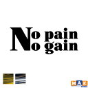 金銀メッキカラー No pain No gainカッティングステッカー 労力なくして得るものなし No series nose-02m
