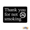 全20色 禁煙 Thank you for not smoking カッティングステッカー シンプル おしゃれ かっこいい シール No smoking ノースモーキング 喫煙禁止 店舗 ショップ 家 車 会社 標識 サイン タバコ禁止 注意 nosmo-19