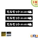 【3枚セット】金銀メッキカラー モルモットがいます カッティングステッカー 玄関 ポスト 表札 開閉注意 脱走防止 防犯 飛び出し注意 ..