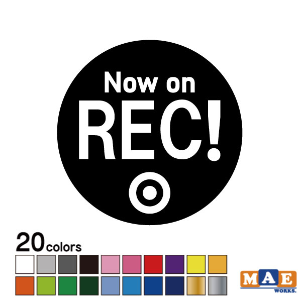 乐天商城 - 全20色 REC ドライブレコーダー カッティングステッカー シンプル おしゃれ かっこいい シール 車 あおり運転 防止 録画 撮影 事故防止 マエワークスオリジナル rec-03