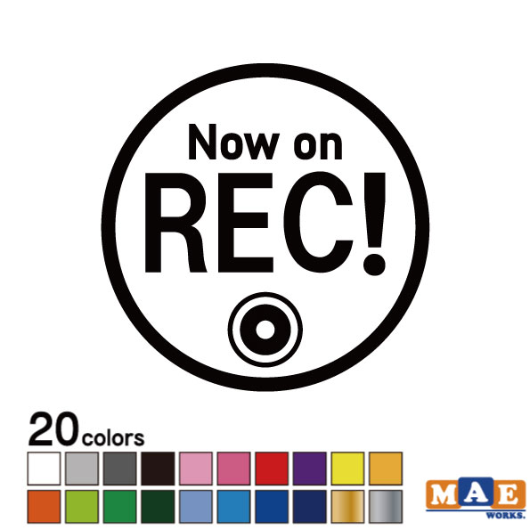 乐天商城 - 全20色 REC ドライブレコーダー カッティングステッカー シンプル おしゃれ かっこいい シール 車 あおり運転 防止 録画 撮影 事故防止 マエワークスオリジナル rec-18