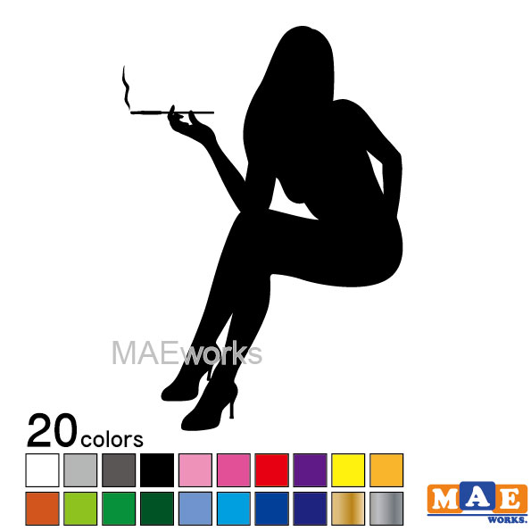樂天商城 - 全20色 セクシー ステッカー 女性シルエット カッティングステッカー 車 バイク ヘルメット ツールボックス タバコ sexy シール SL-D08