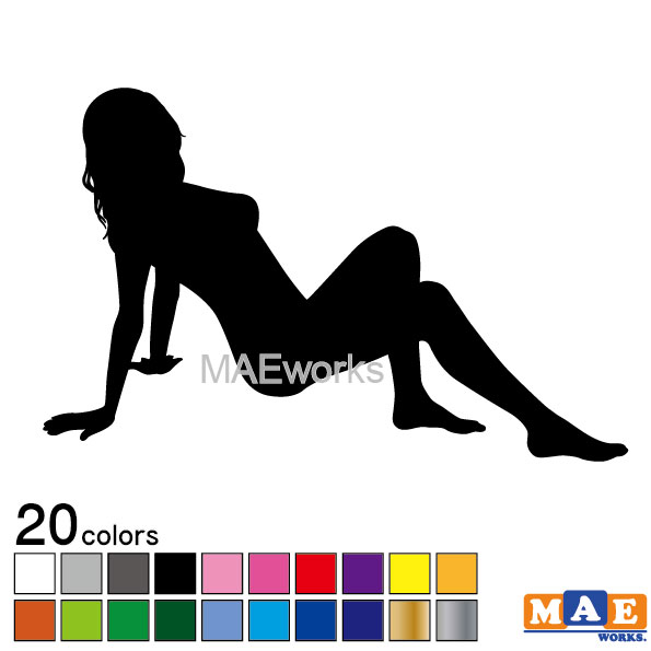 樂天商城 - 全20色 セクシー ステッカー 女性シルエット カッティングステッカー 車 バイク ヘルメット ツールボックス sexy シール SL-A03
