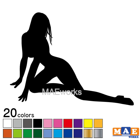 樂天商城 - 全20色 セクシー ステッカー 女性シルエット カッティングステッカー 車 バイク ヘルメット ツールボックス sexy シール SL-A04