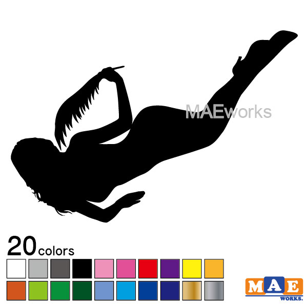 乐天商城 - 全20色 セクシー ステッカー 女性シルエット カッティングステッカー 車 バイク ヘルメット ツールボックス sexy シール SL-B01