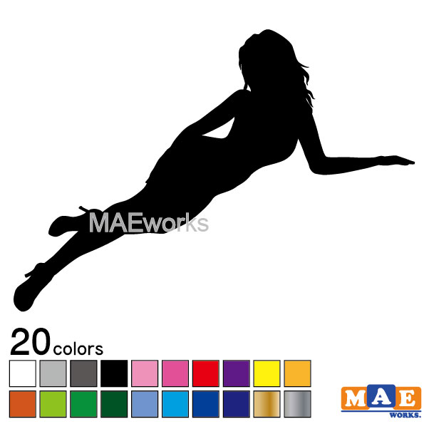 樂天商城 - 全20色 セクシー ステッカー 女性シルエット カッティングステッカー 車 バイク ヘルメット ツールボックス sexy シール SL-B02