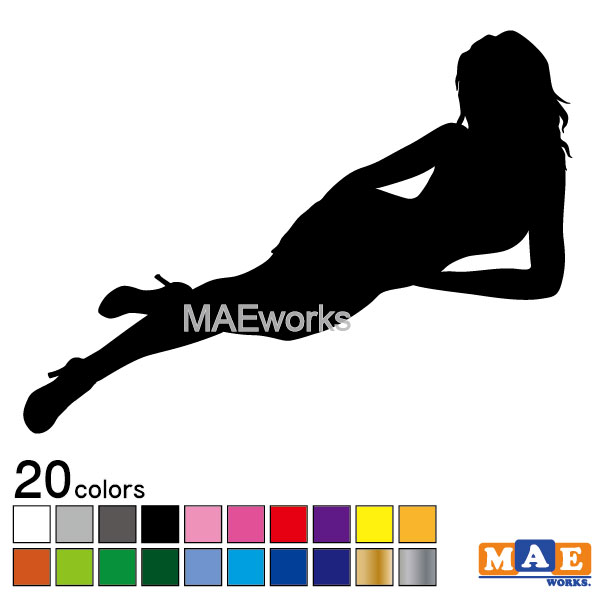 乐天商城 - 全20色 セクシー ステッカー 女性シルエット カッティングステッカー 車 バイク ヘルメット ツールボックス sexy シール SL-B03