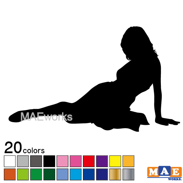 樂天商城 - 全20色 セクシー ステッカー 女性シルエット カッティングステッカー 車 バイク ヘルメット ツールボックス sexy シール SL-B04