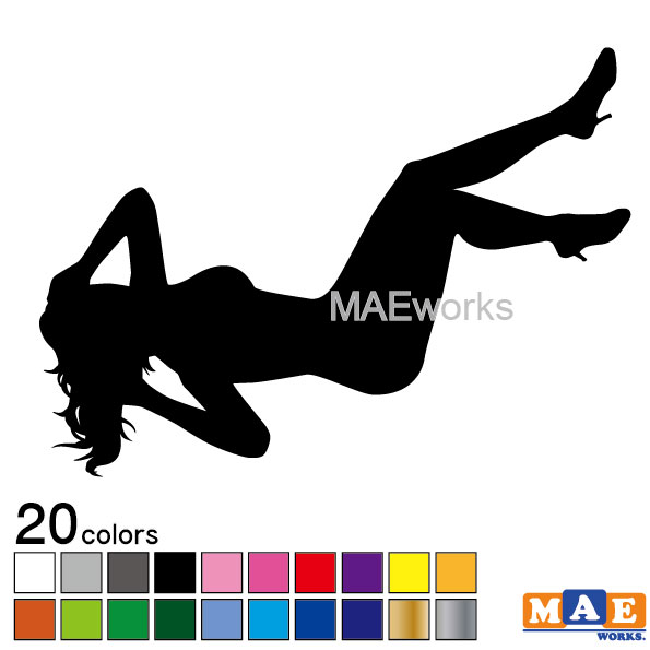 乐天商城 - 全20色 セクシー ステッカー 女性シルエット カッティングステッカー 車 バイク ヘルメット ツールボックス sexy シール SL-B05