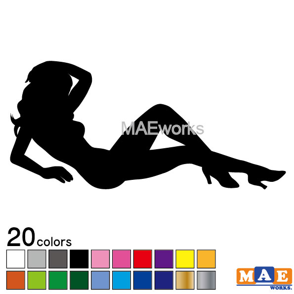 乐天商城 - 全20色 セクシー ステッカー 女性シルエット カッティングステッカー 車 バイク ヘルメット ツールボックス sexy シール SL-B06