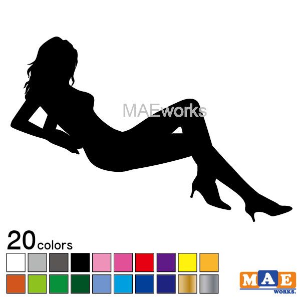 乐天商城 - 全20色 セクシー ステッカー 女性シルエット カッティングステッカー 車 バイク ヘルメット ツールボックス sexy シール SL-B07