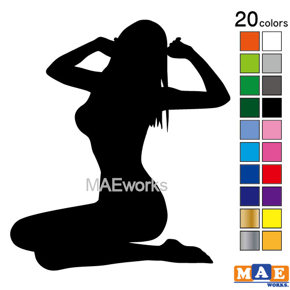 乐天商城 - 全20色 セクシー ステッカー 女性シルエット カッティングステッカー 車 バイク ヘルメット ツールボックス sexy シール SL-C02