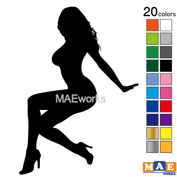 乐天商城 - 全20色 セクシー ステッカー 女性シルエット カッティングステッカー 車 バイク ヘルメット ツールボックス sexy シール SL-C04