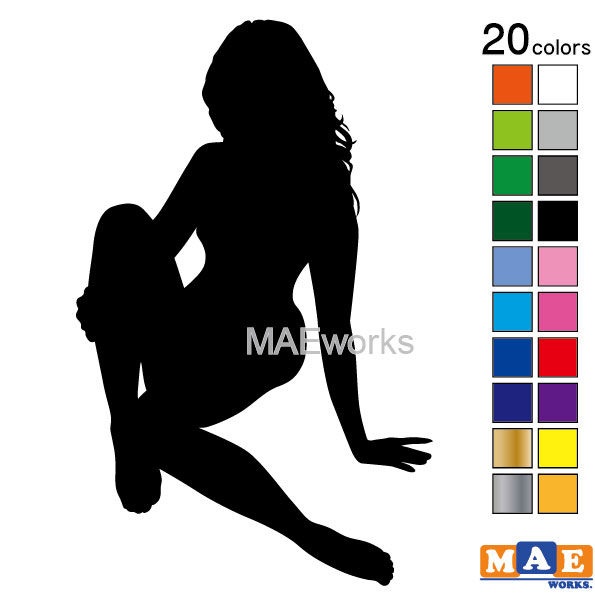 乐天商城 - 全20色 セクシー ステッカー 女性シルエット カッティングステッカー 車 バイク ヘルメット ツールボックス sexy シール SL-C06