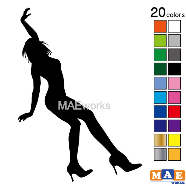 樂天商城 - 全20色 セクシー ステッカー 女性シルエット カッティングステッカー 車 バイク ヘルメット ツールボックス sexy シール SL-C08