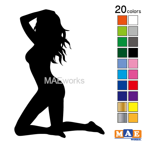 乐天商城 - 全20色 セクシー ステッカー 女性シルエット カッティングステッカー 車 バイク ヘルメット ツールボックス sexy シール SL-C09