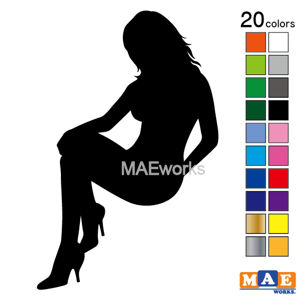 乐天商城 - 全20色 セクシー ステッカー 女性シルエット カッティングステッカー 車 バイク ヘルメット ツールボックス sexy シール SL-C10