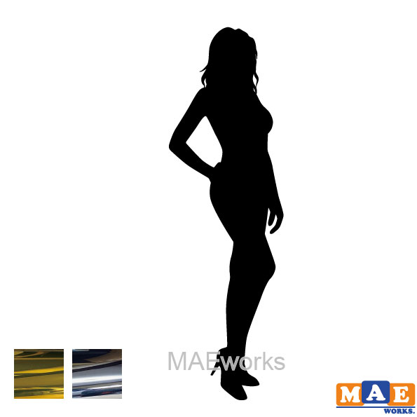 乐天商城 - 金銀メッキカラー セクシー ステッカー 女性シルエット カッティングステッカー 車 バイク ヘルメット ツールボックス マエワークスオリジナル sexy シール SL-E03m