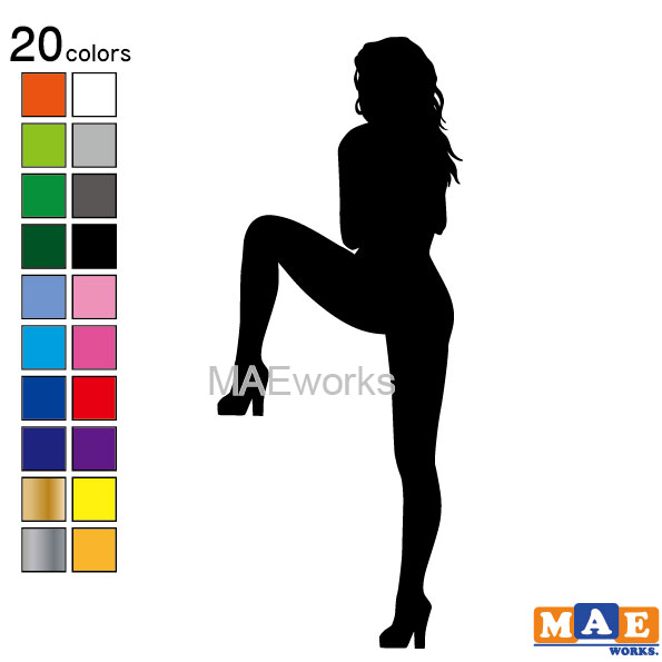 樂天商城 - 全20色 セクシー ステッカー 女性シルエット カッティングステッカー 車 バイク ヘルメット ツールボックス sexy シール SL-E04