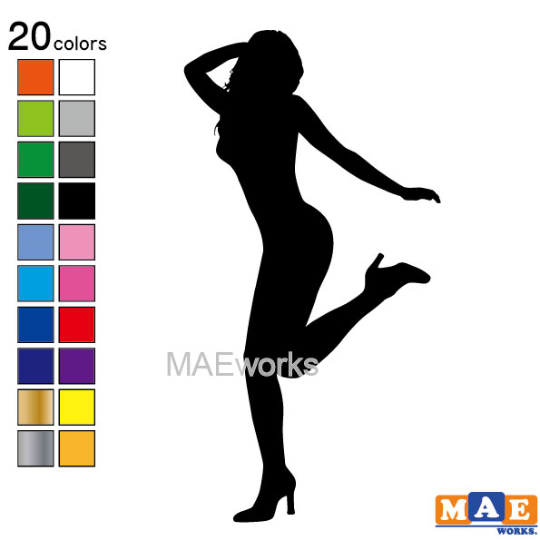 樂天商城 - 全20色 セクシー ステッカー 女性シルエット カッティングステッカー 車 バイク ヘルメット ツールボックス sexy シール SL-E05