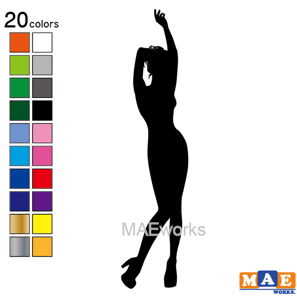 樂天商城 - 全20色 セクシー ステッカー 女性シルエット カッティングステッカー 車 バイク ヘルメット ツールボックス sexy シール SL-E07