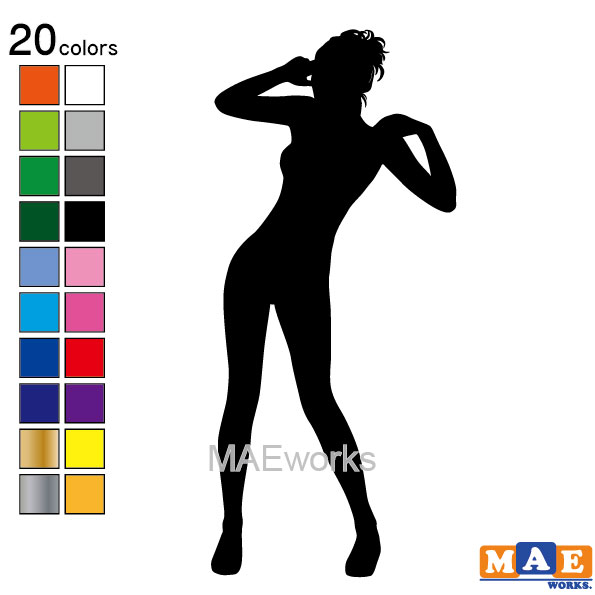 乐天商城 - 全20色 セクシー ステッカー 女性シルエット カッティングステッカー 車 バイク ヘルメット ツールボックス sexy シール SL-E08