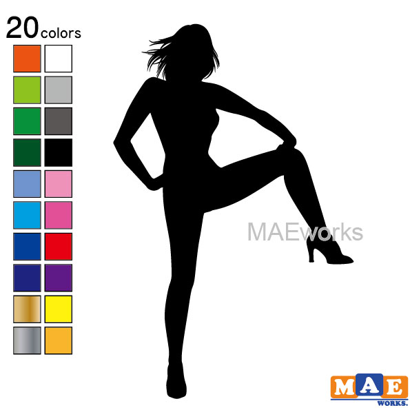 乐天商城 - 全20色 セクシー ステッカー 女性シルエット カッティングステッカー 車 バイク ヘルメット ツールボックス sexy シール SL-E09