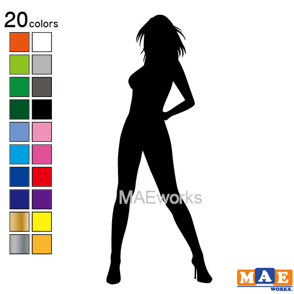 乐天商城 - 全20色 セクシー ステッカー 女性シルエット カッティングステッカー 車 バイク ヘルメット ツールボックス sexy シール SL-E10