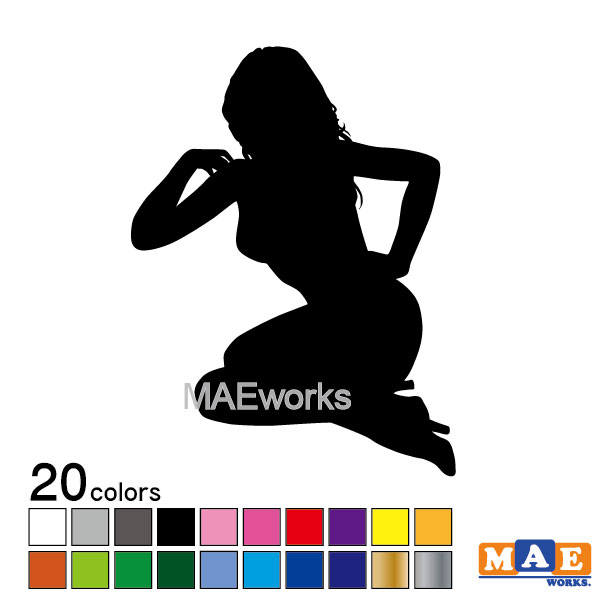 樂天商城 - 全20色 セクシー ステッカー 女性シルエット カッティングステッカー 車 バイク ヘルメット ツールボックス sexy シール SL-G01