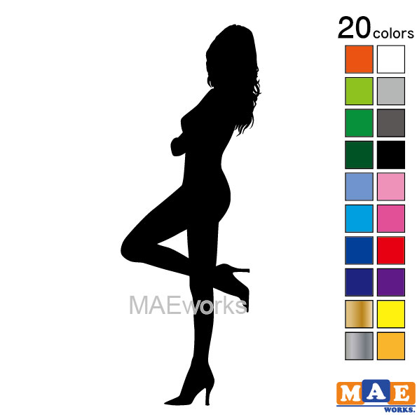 乐天商城 - 全20色 セクシー ステッカー 女性シルエット カッティングステッカー 車 バイク ヘルメット ツールボックス sexy シール SL-H06