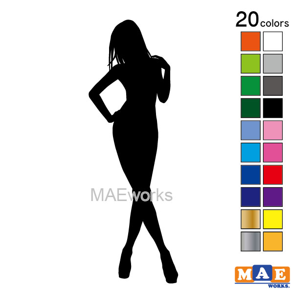 乐天商城 - 全20色 セクシー ステッカー 女性シルエット カッティングステッカー 車 バイク ヘルメット ツールボックス sexy シール SL-H07