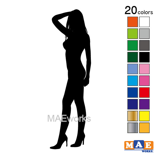 乐天商城 - 全20色 セクシー ステッカー 女性シルエット カッティングステッカー 車 バイク ヘルメット ツールボックス sexy シール SL-H08