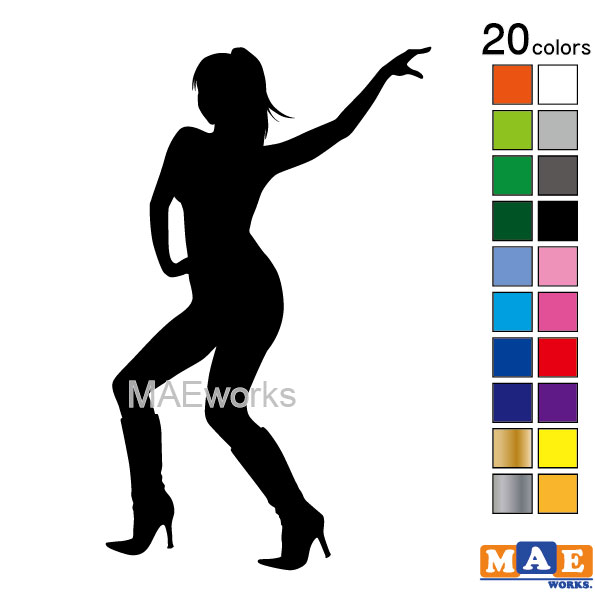 乐天商城 - 全20色 セクシー ステッカー 女性シルエット カッティングステッカー 車 バイク ヘルメット ツールボックス sexy シール SL-I04