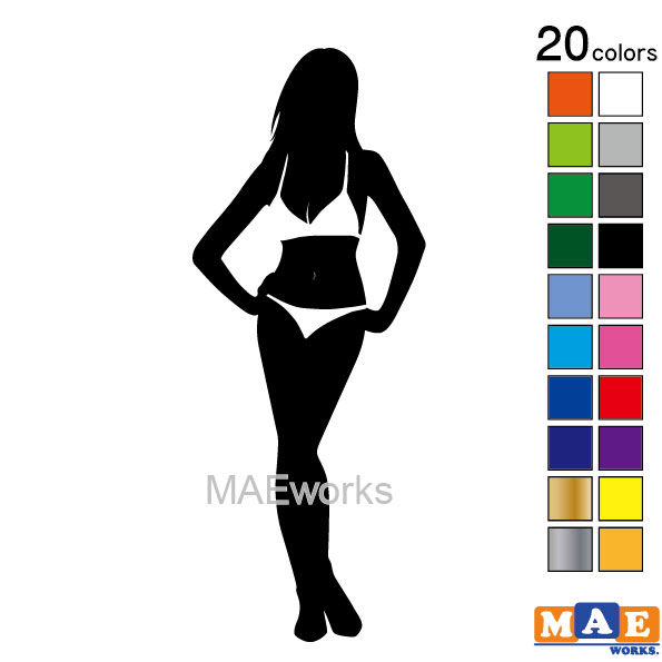 樂天商城 - 全20色 セクシー ステッカー 女性シルエット カッティングステッカー 車 バイク ヘルメット ツールボックス sexy シール SL-I07