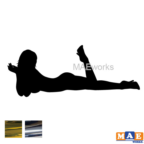 乐天商城 - 金銀メッキカラー セクシー ステッカー 女性シルエット カッティングステッカー 車 バイク ヘルメット ツールボックス マエワークスオリジナル sexy シール SL-A07m