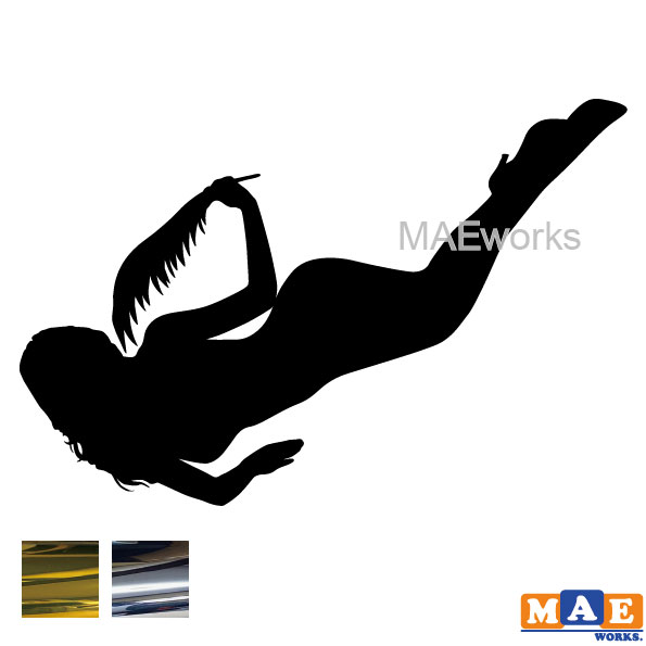 乐天商城 - 金銀メッキカラー セクシー ステッカー 女性シルエット カッティングステッカー 車 バイク ヘルメット ツールボックス マエワークスオリジナル sexy シール SL-B01m