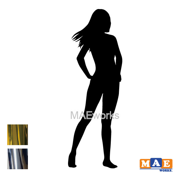 樂天商城 - 金銀メッキカラー セクシー ステッカー 女性シルエット カッティングステッカー 車 バイク ヘルメット ツールボックス マエワークスオリジナル sexy シール SL-H03m