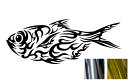 金銀メッキカラー トライバル カッティングステッカー フィッシング キンメ 金目鯛 タトゥー風 釣り 海 車やバイクに シール クールデザイン かっこいい マエワークスオリジナル TF-05m