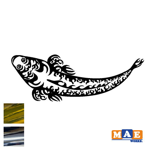 金銀メッキカラー トライバル カッティングステッカー マゴチ 真鯒 釣り 魚 フィッシング アウトドア ..