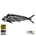 金銀メッキカラー トライバル カッティングステッカー シイラ しいら 釣り 魚 フィッシング アウトドア 海 車 バイク クーラーボックス バケツ かっこいい ...