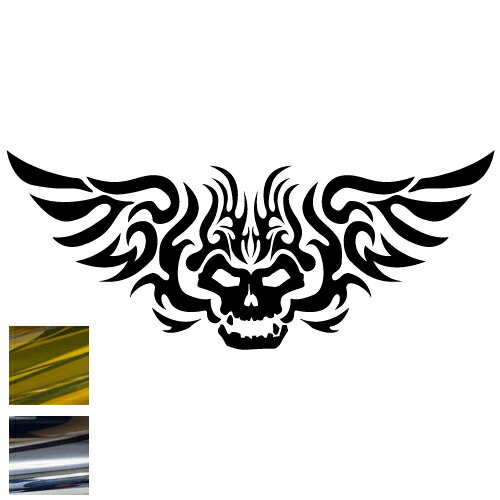 樂天商城 - 金銀メッキカラー トライバル カッティングステッカー ウイング 翼 羽根 羽 タトゥー風 車やバイクに シール クールデザイン かっこいい マエワークスオリジナル TW-19m