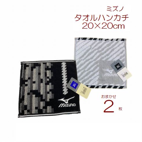 【1000円ポッキリ送料無料】 タオルハンカチ 2枚セット ミズノ 刺繍付き 約20×20cm ハンカチ ハンドタオル メンズ ミニタオル コットンパイル 中学生 高校生 社会人