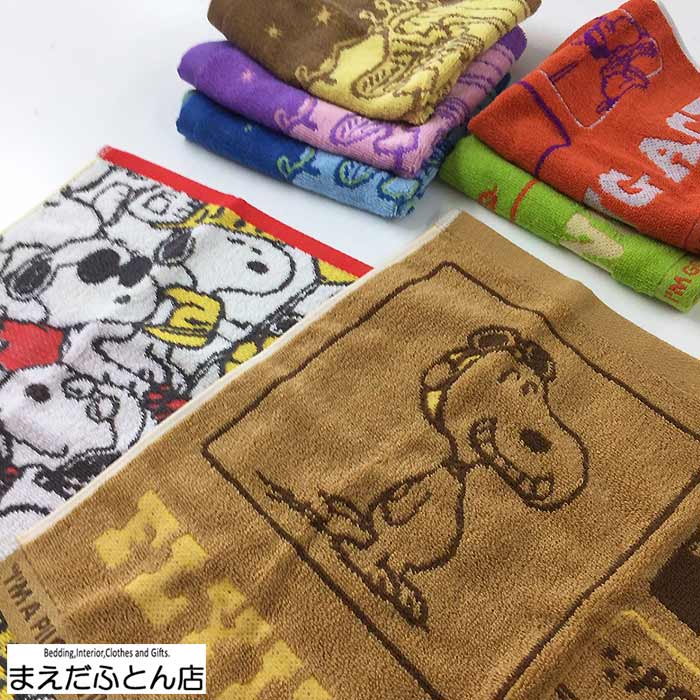 【メール便/送料込み】おまかせ2枚　ウォッシュタオル（スヌーピー/柄込）約34×35cm　かわいい　西川リビング　ハンドタオル