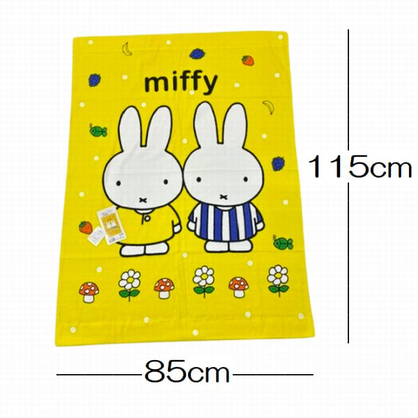 お昼寝ケット ミッフィー 約85×115cm ハーフサイズ タオルケット 子供 キャラクター 保育園 お昼寝サイズ ソフトパイル かわいい [2]