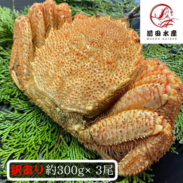 【訳あり】北海道産　毛蟹　3尾セット（1尾約300g）　...