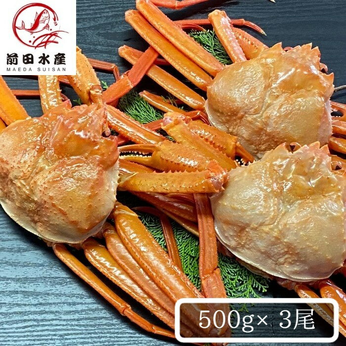 【北海道直送】北海道産　紅ずわい蟹　姿　500g（3尾入れ）　1.5kg分　ボイル済み　冷凍品　天然無添加　宝樹丸松田船長応援キャンペーン（ ベニ　ズワイガニ　ずわい蟹　蟹　かに ）コロナ　応援　母の日