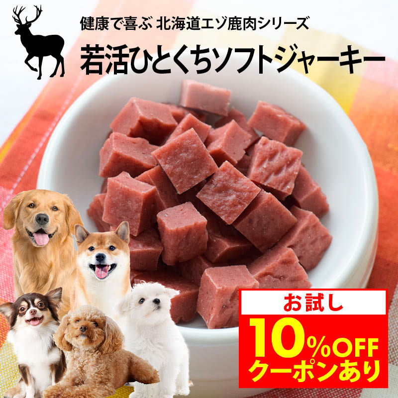 【セール限定 10％OFFクーポン有】前田家 ワンダフード 国産 低アレルギー 関節ケア 活力 美容 エゾ鹿 一口 ソフト ジャーキー ジビエ 鹿肉 ドッグフード 高タンパク 低脂肪 低カロリー 1000円ポッキリ 送料無料