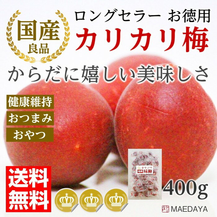 国産 カリカリ梅 大きめ 400g 生 梅 使用 うす塩 カリコリ梅 熱中症 対策 健康維持 おつま ...