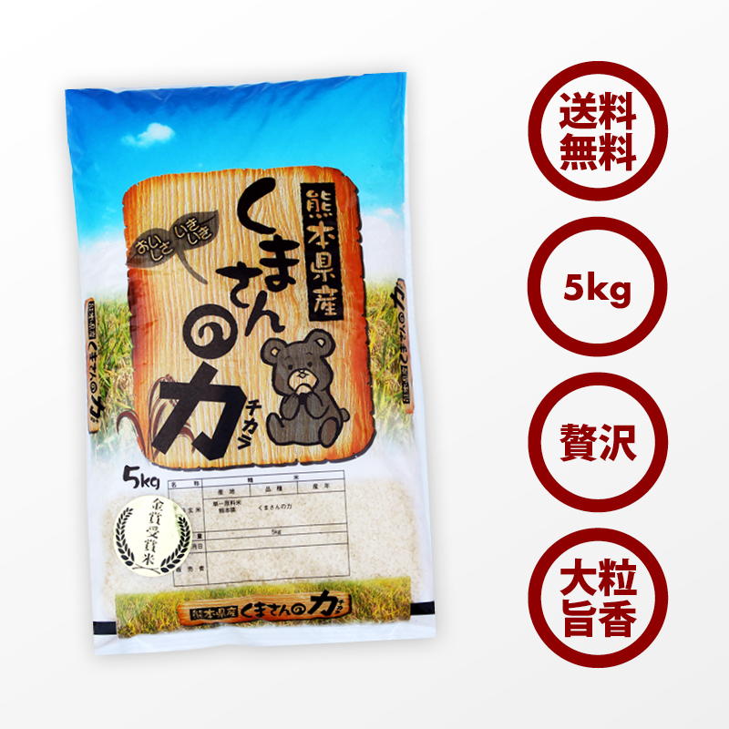 無洗米 プロが選ぶ厳選 一等米　米 食味ランク 特A くまさんの力 5kg 精米　熊本県産 送料無料
