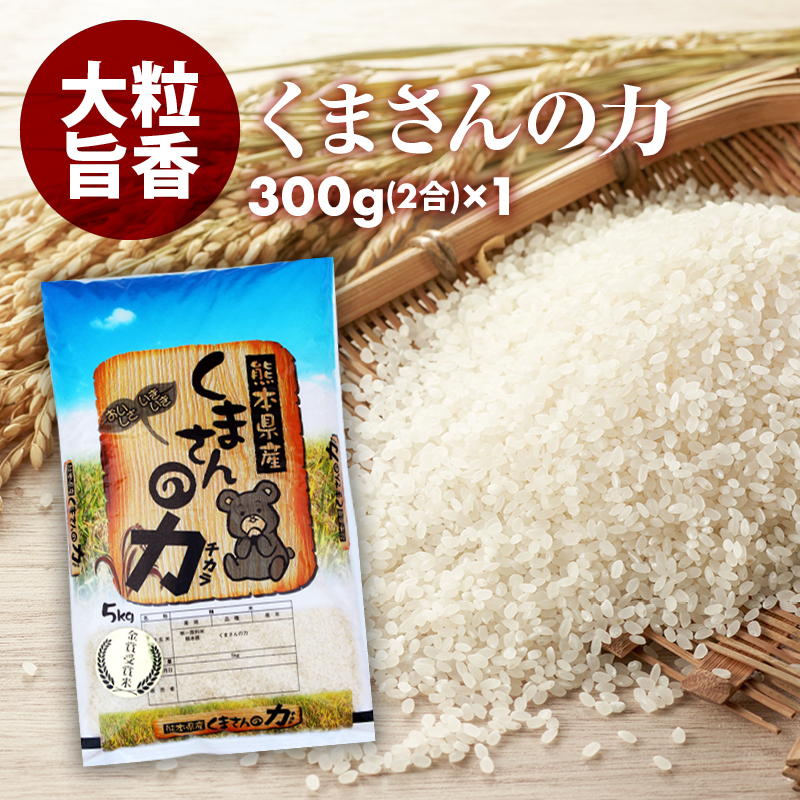 熊本県産 くまさんの力 無洗米 300g(2合) お試しパック 1パック 小分けパック お 米 新鮮 長持ち 食味ランク 特A 送料無料